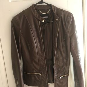 Express XS minus-the-leather jacket Brown